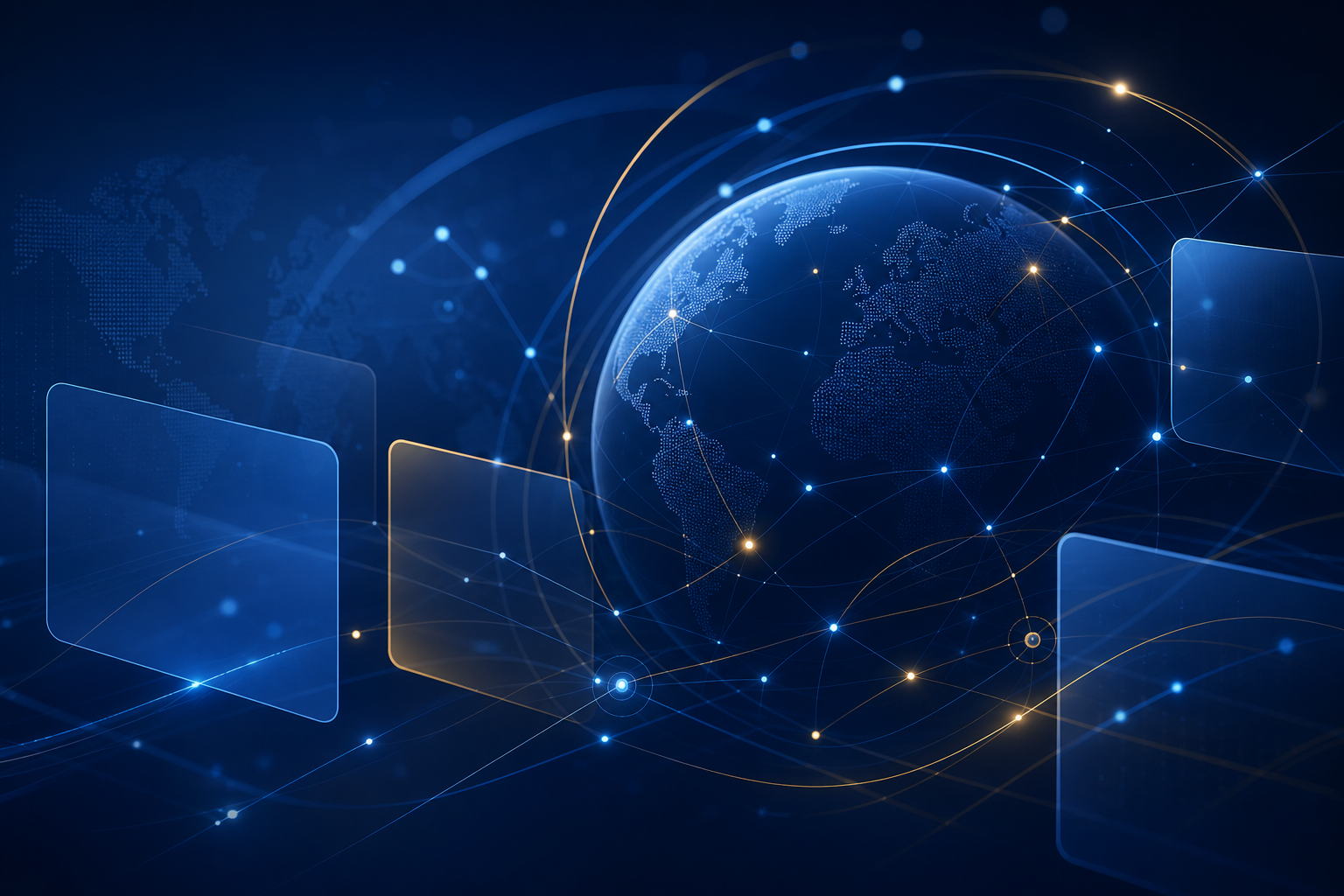 Abstract global stakeholder network graphic